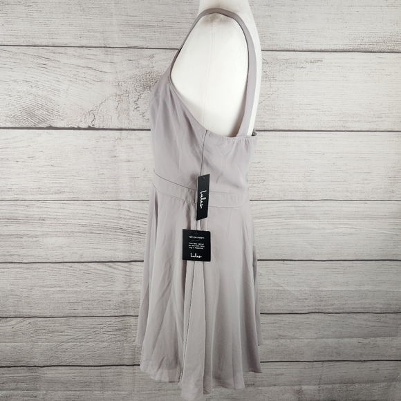 Lulu's Forevermore Taupe Skater Dress - Picture 7 of 10